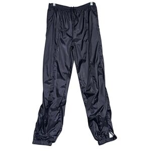 VTG Top Seed Womens M Black Track Pants Zip Ankle Athletic Lightweight Parachute